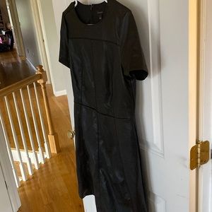 Ann Taylor faux leather black dress